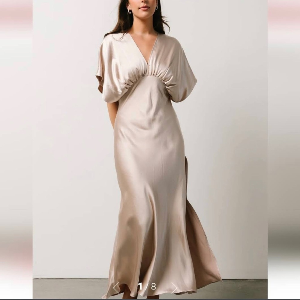 Dress Forum Champagne Satin Dress NWT
